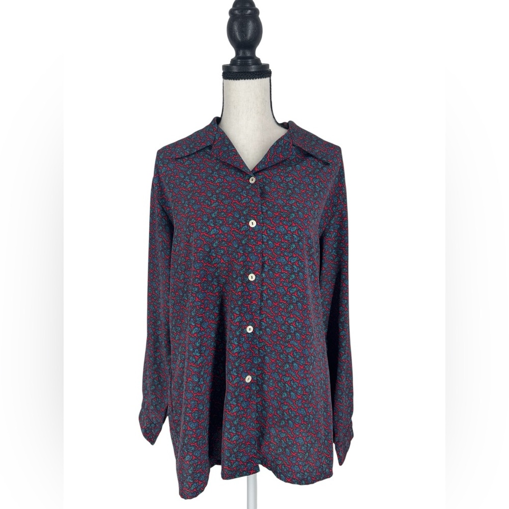 Halston VTG Paisley Blouse‎